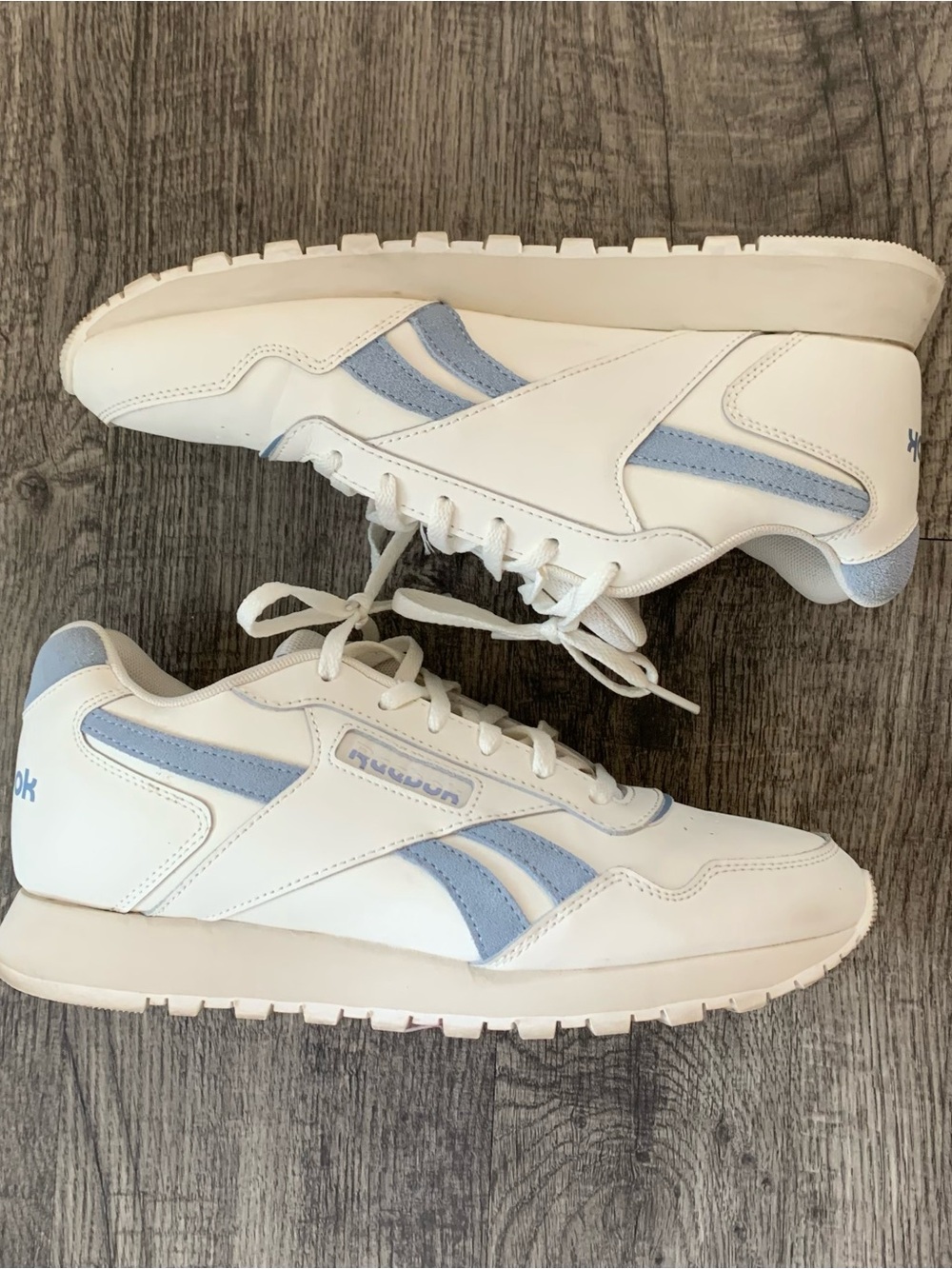 Reebok Women’s White & Baby Blue 90s Sneakers